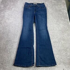 Levi’s 726 Flare Jeans Womens 28 Dark Wash High Rise Stretch Denim